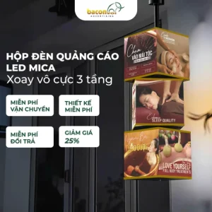 Biển đèn LED mica xoay vô cực 3 tầng