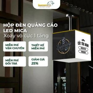 Biển đèn LED Mica xoay vô cực 1 tầng